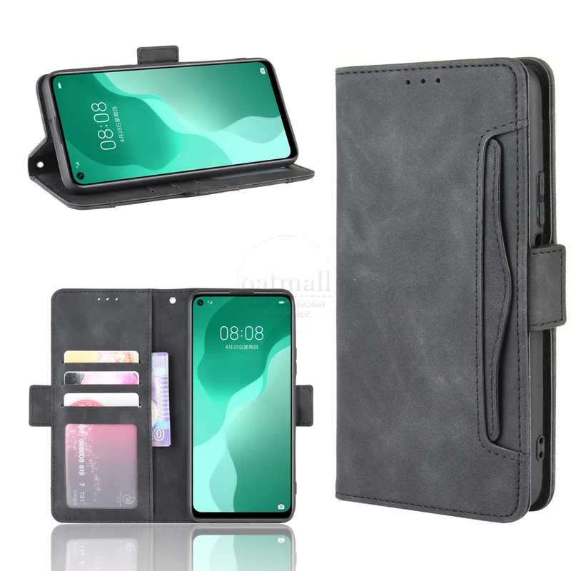 For Huawei P40 lite 5G Wallet Case Magnetic Book Flip Cover For Huawei P40 lite Card Photo Holder Luxury Leather Phone Fundas