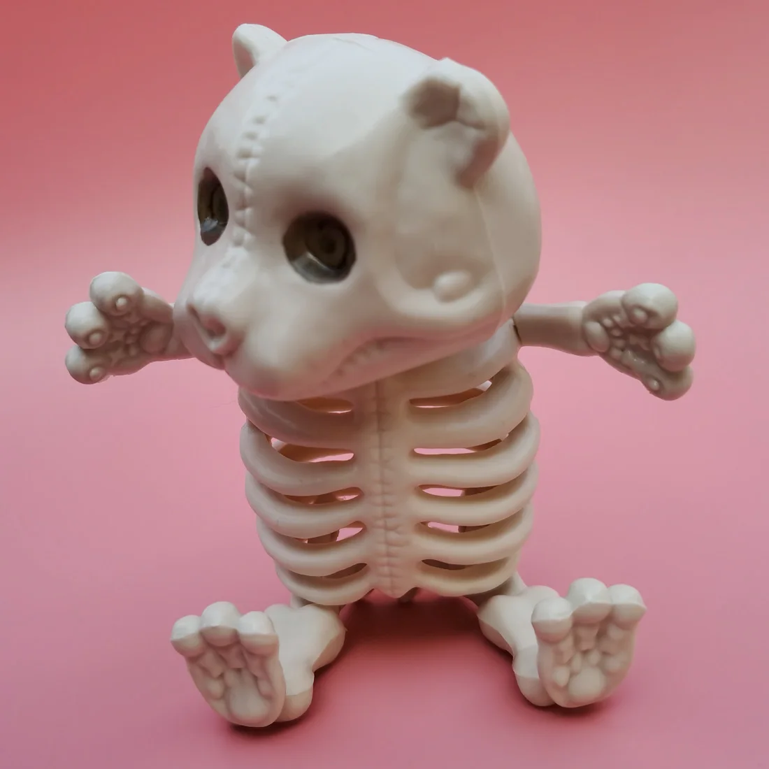 

Beige Creepy Teddy Bear Bonez Halloween Decoration Animal Skeleton Bones Horror Party Props Hallowmas Ornaments