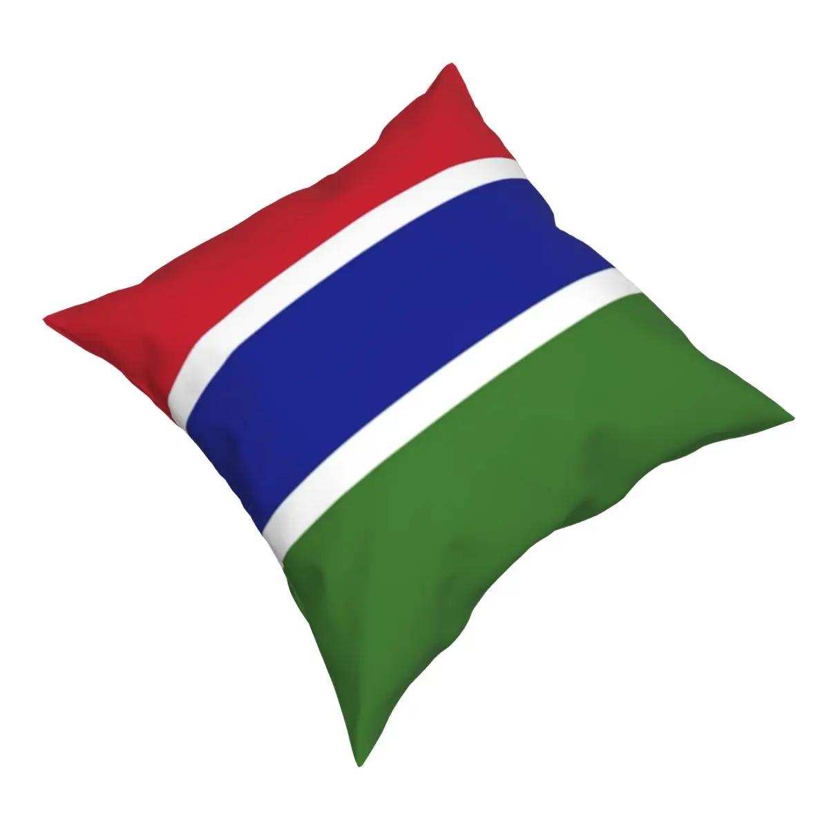 Flag Of Gambia Square Pillowcase Pattern Zip Decor Pillow Case for Sofa Seater Cushion Cover Wholesale 45*45cm