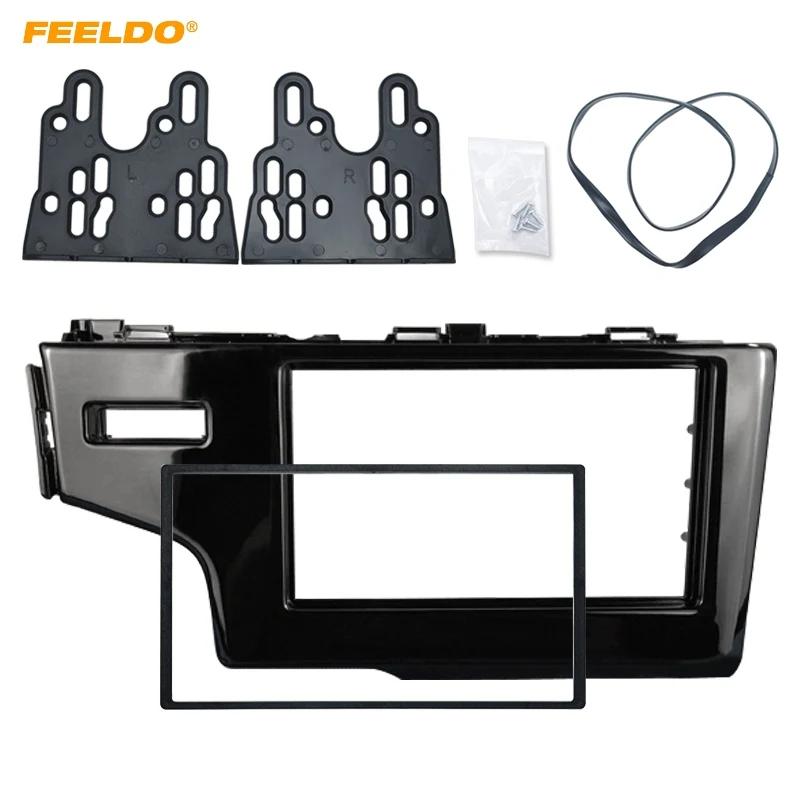 

FEELDO Car Radio Stereo 2Din Dash Panel Fascia Frame Adapter For HONDA Fit Jazz (LHD) 2013+ Installation Trim Kit #HQ4944