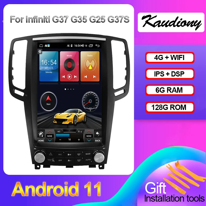 

Kaudiony 12.1" Tesla Style Android 11 For Infiniti G37 G35 G25 G37S Car Multimedia Player Auto Radio GPS Navigation 4G 2003-2014