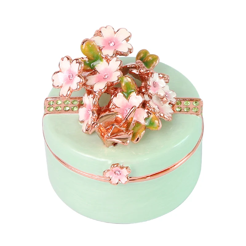 

Japan Piearth's First Decorative Box Cylindrical Cherry-cherry European-style Jewelry Storage Box Case for Jewelry Gift Box