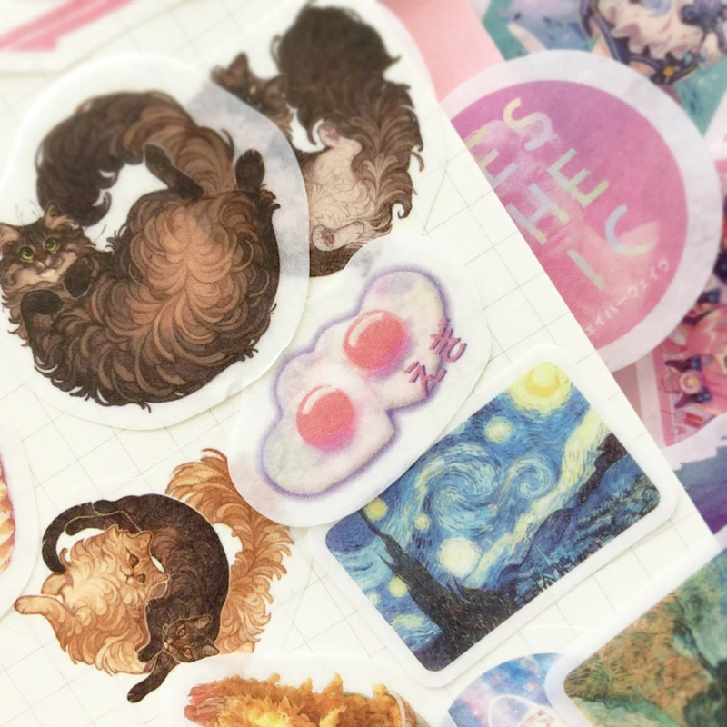 200sheets Creative Cute Cartoon Sticker Bag Diary Decoration Sticker Journaling Stickers Scrapbooking Personalized Stickers