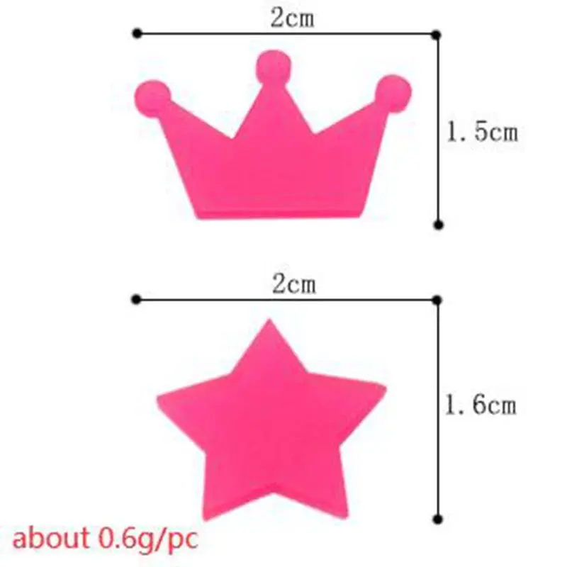 100pcs/lot candy color acrylic stars crowns applique for DIY barrette hairbands accessories