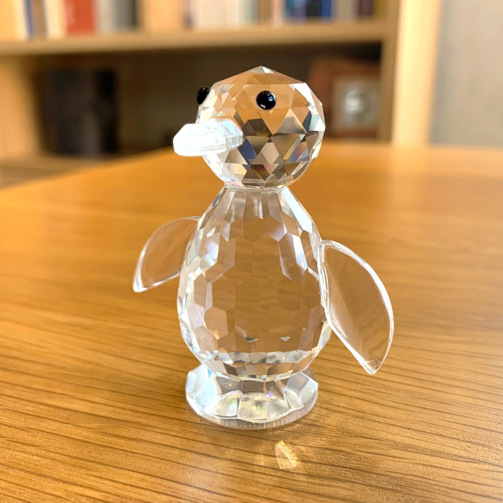 Lovely Crystal Penguin Figurines Glass Sea Animal Mini Sculpture Paperweight Collection Home Table Decor Kids Christmas Gifts