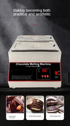 Digital Display Air Heating Chocolate Melting Machine Two Grid Chocolate Warmer Melter Chocolate Furnace Melt Cheese Warm Milk