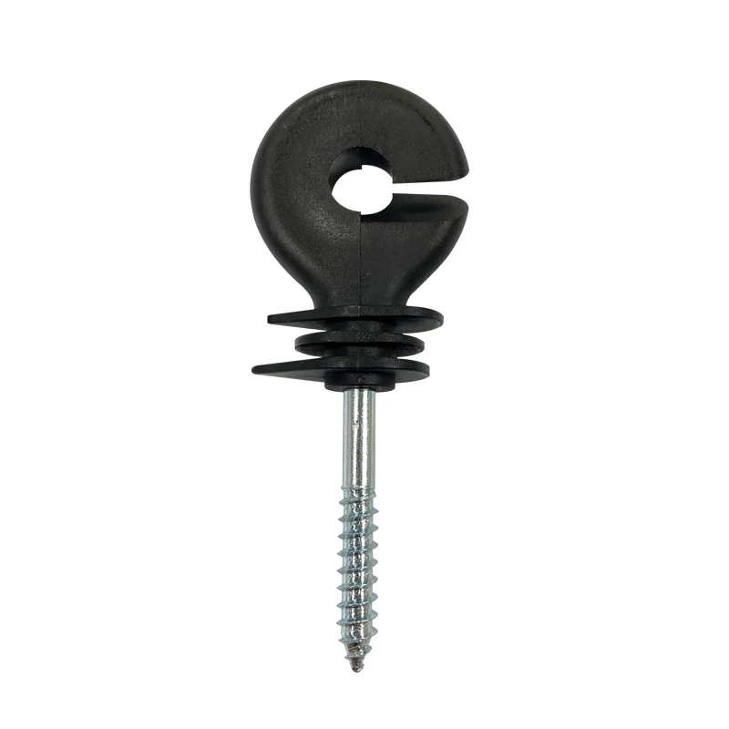

100 Pcs Sharp-Tip Self-Tapping Electric Fence Screw-in Insulators for Wooden Posts, Offset Ring Bolt Accessories