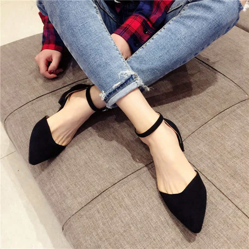 Women Flats Black Flats for Women Dressy Comfort Size 33 34 42 43 Solid Color Daily Shoes Flat Heel Summer Sandals Simple Basic