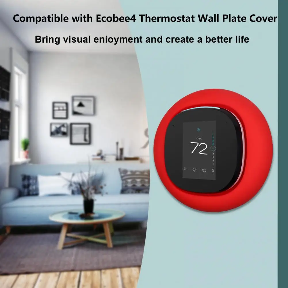 Nuevo funda protectora hermosa antipolvo de silicona WiFi inteligente termostato Pared Soporte de la placa de cubierta para Ecobee 4 para casa