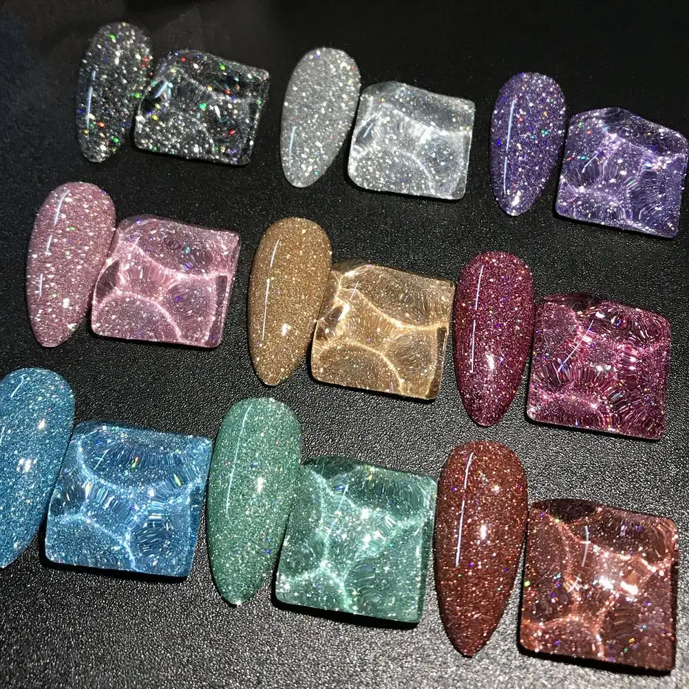 Nail Polish Pastel Painting Reflective Glitter Gel For Nails Art Diamond UV Gel Hybrid Soak Off UV Gel