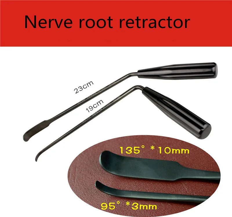 Orthopedic instrument medical nerve root hook retractor neurosurgery Pull hook  95 135 degree blunt head Periosteal stripper Ao