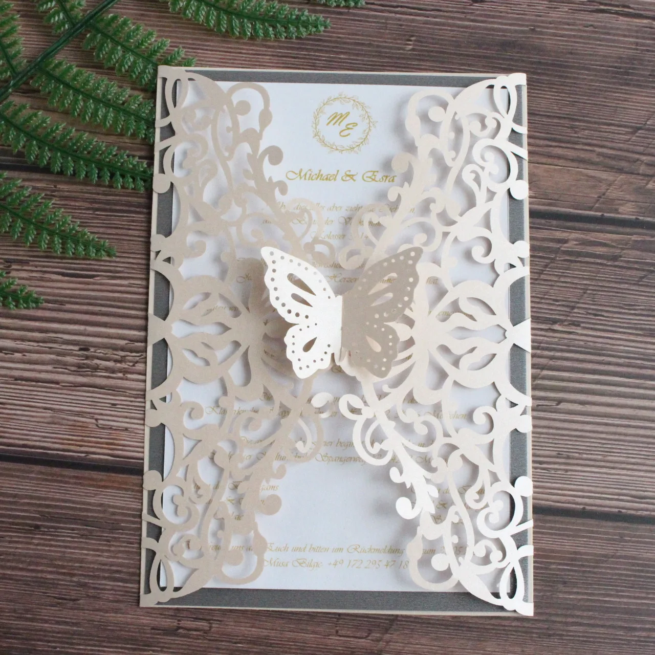 

Country weding invitation spring garden wedding announcement butterfly pop updesign