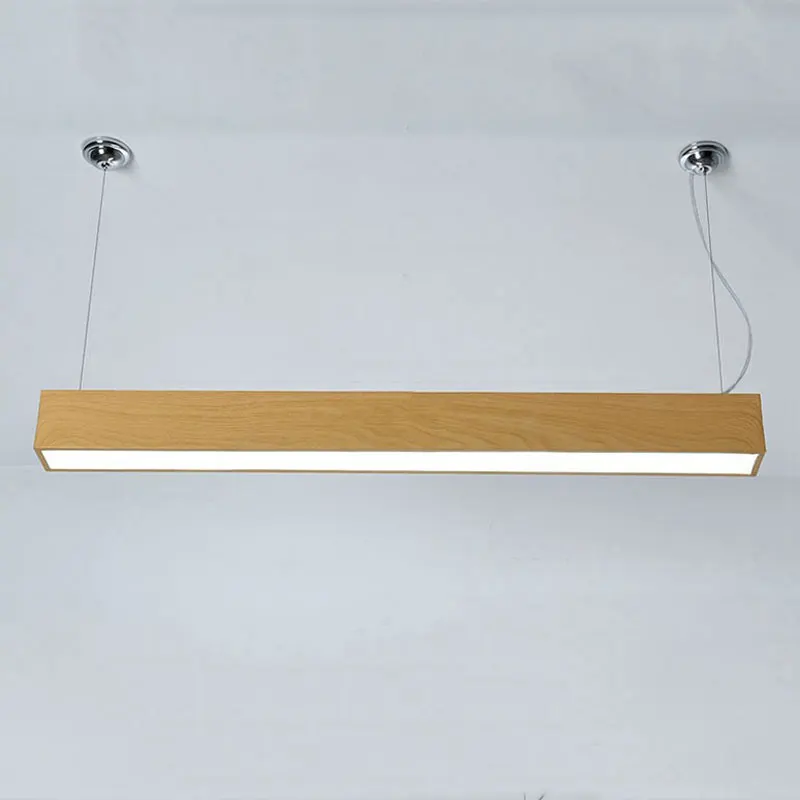 (60CM) Imitation Wood Grain LED Strip Office Hanging Lamp Bedroom Study Indoor Lighting Office/Mall/Hotel Project Lighting