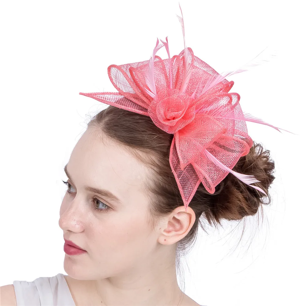 

Gorgeous Women's Elegant Ladies Fascinator Party Headband Sinamay Hat Bridal Headwear Church Derby Hair Headdress Accessories