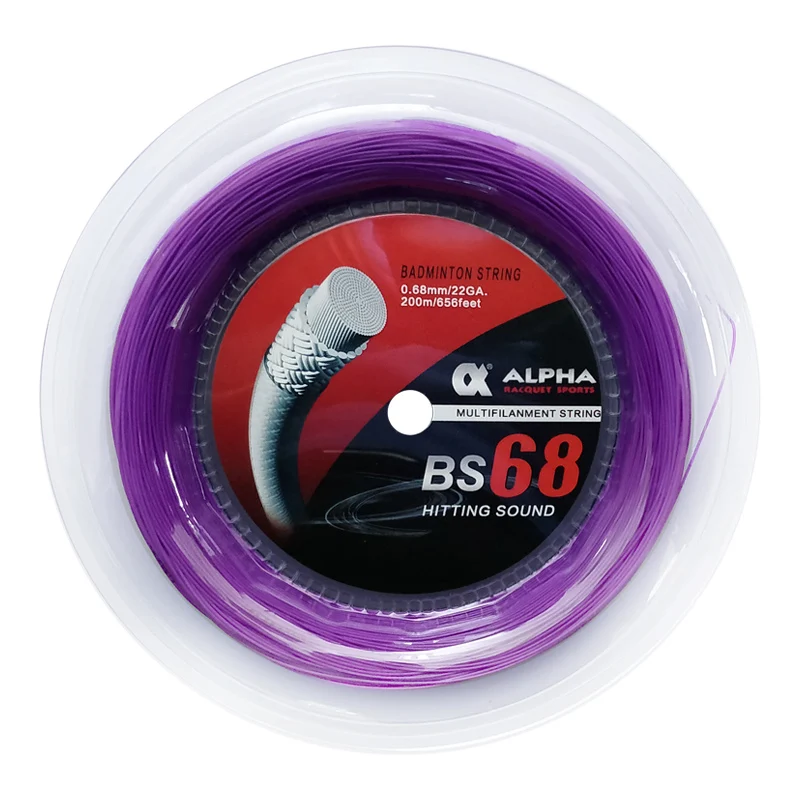 Alpha Badminton Racket String 200m Reels Control Comprehensive Performance High Pounds Durability Hitting Ball Net 34Pounds BS68