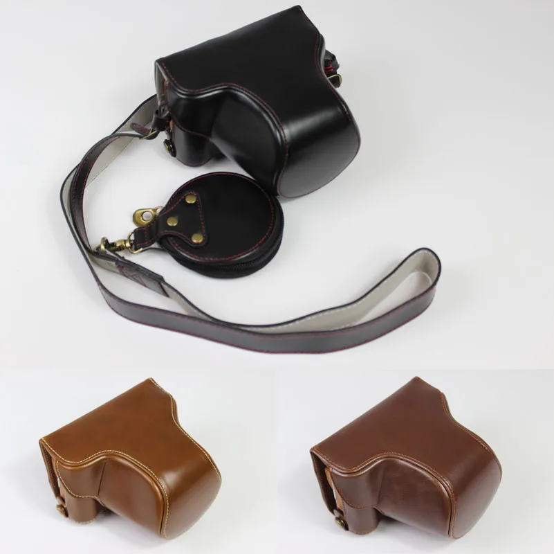 HQ Leather Camera case Bag Grip strap for Fujifilm Fuji X-A7 XA7 X-A5 XA5 X-A20 XA20 With 15-45mm Lens