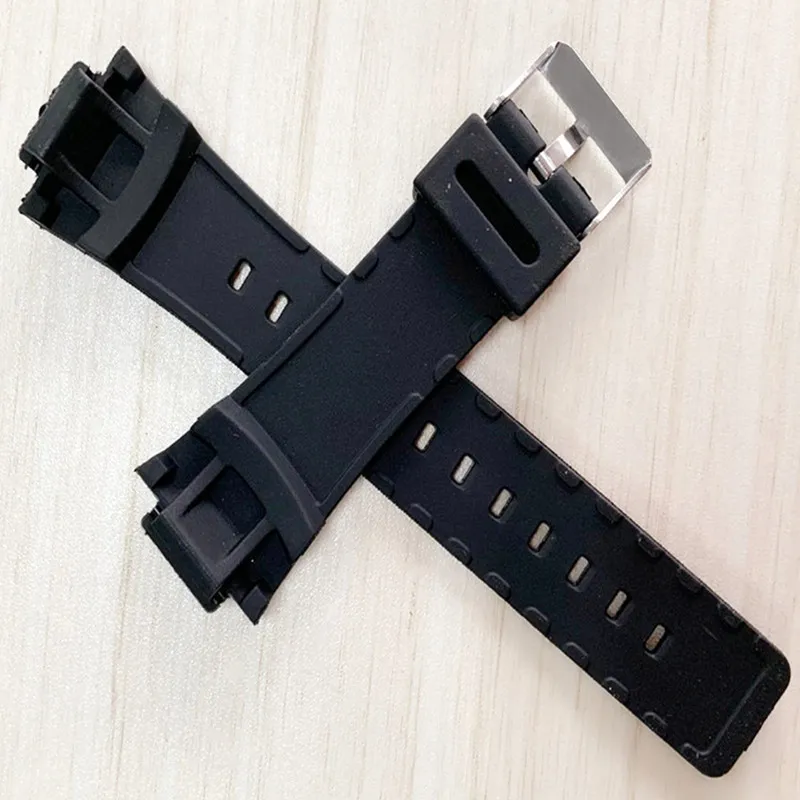 26*16mm Silicone Watchband For G Shock GAW-100/GLX/GA-200/150/201/300/310/GAS-100 Black Replacement Band Strap Watch Accessories