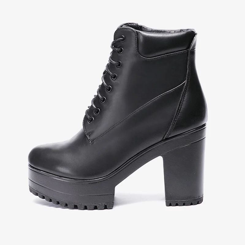 BEYARNEBoot Heels Woman Platform Boots High Heels Ankle Boots for Women White Black Block Heel Shoes Punk Gothic Combat Boots