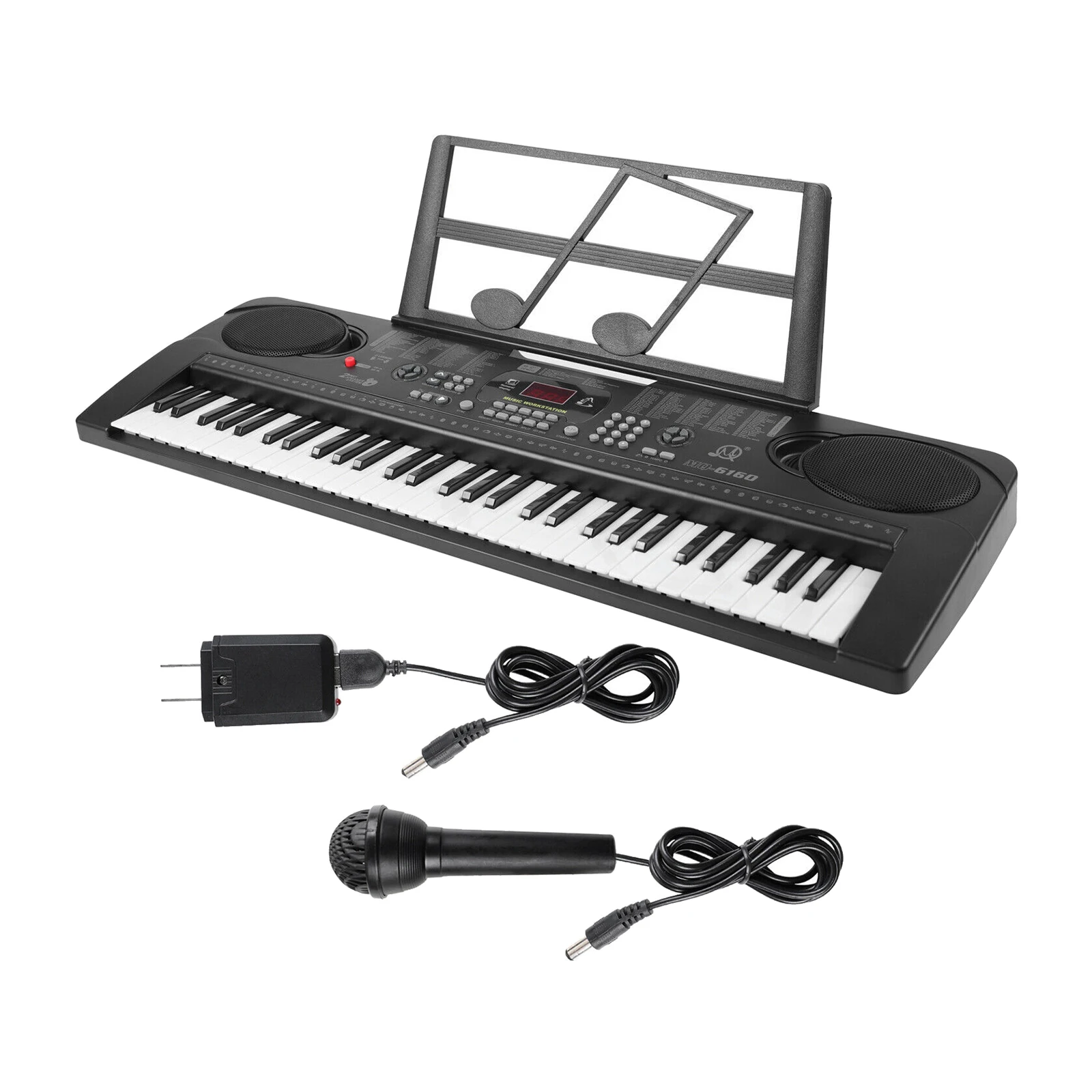 ABS Electronic Piano Keyboard Compact Digital Touch Display Kit with Micorphone Educational Toys Birthday Gift US Plug