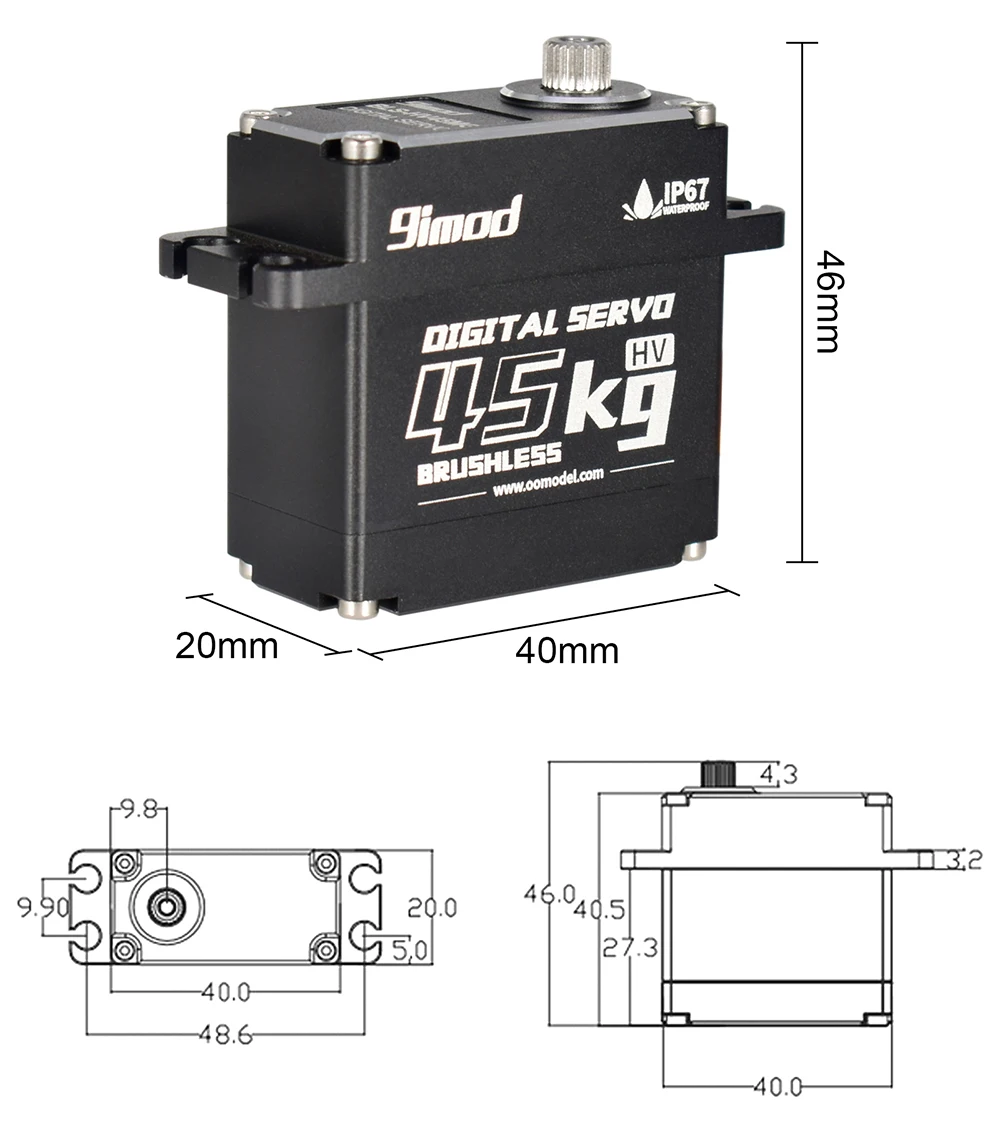 Waterproof Brushless Servo 51KG 50KG 45KG 35KG 25KG 180 Degree Aluminum Digital Servo Metal Gear for Traxxas Scx10 RC Car Robot