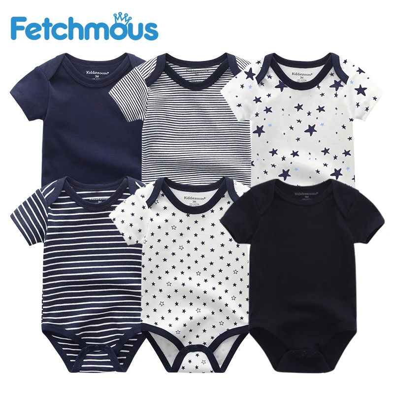 

6Pcs/sets Newborn Baby Boy Clothes Toddler Girls Rompers Summer Short Sleeve Baby Onesie tiny Cotton Baby Clothing roupa de bebe