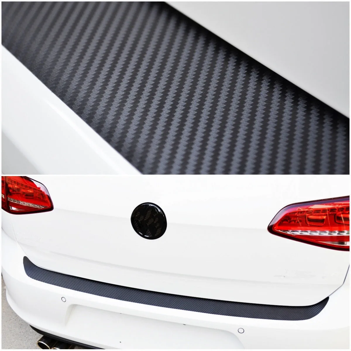 Protezione paraurti posteriore auto adesivo in fibra di carbonio per VW MK7 GTI Golf 6 Golf 7GTE pezzi di ricambio antigraffio