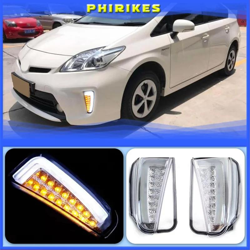 

LED Front Bumper DRL Daytime Running Lights + Yellow Turn Signals Light Case For Toyota Prius 30 Series 2012-2014 Driving light