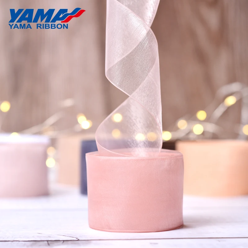 YAMA-Sheer Organza Silk Ribbon for Crafts, Gift Packing, Wedding Party, DIY Decoration, 25mm, 25Yards/Roll