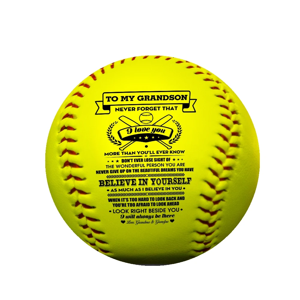 Grandpa And Grandma To My Grandson I Will Never Outgrow A Place In Your Heart – softball Birthday Graduation Christmas Gift.