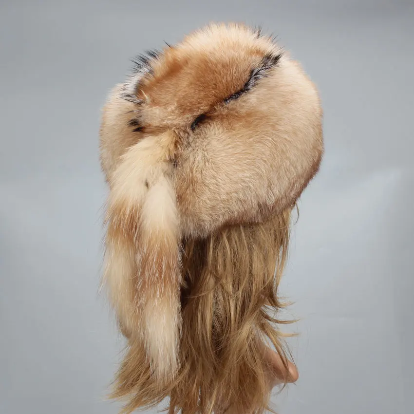 新品タグ付き✨ロシアンハット　リアルファー　北極キツネ Amazon.co.jp: キツネの毛皮のトラッパーハット、女性用ファジー