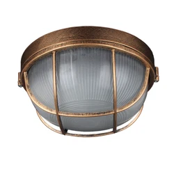 Vintage Outdoor Ceiling Lamp,Bronze Metal Glass Protective Yard Garden Ceiling Light,Waterproof Retro Flush Mount Light