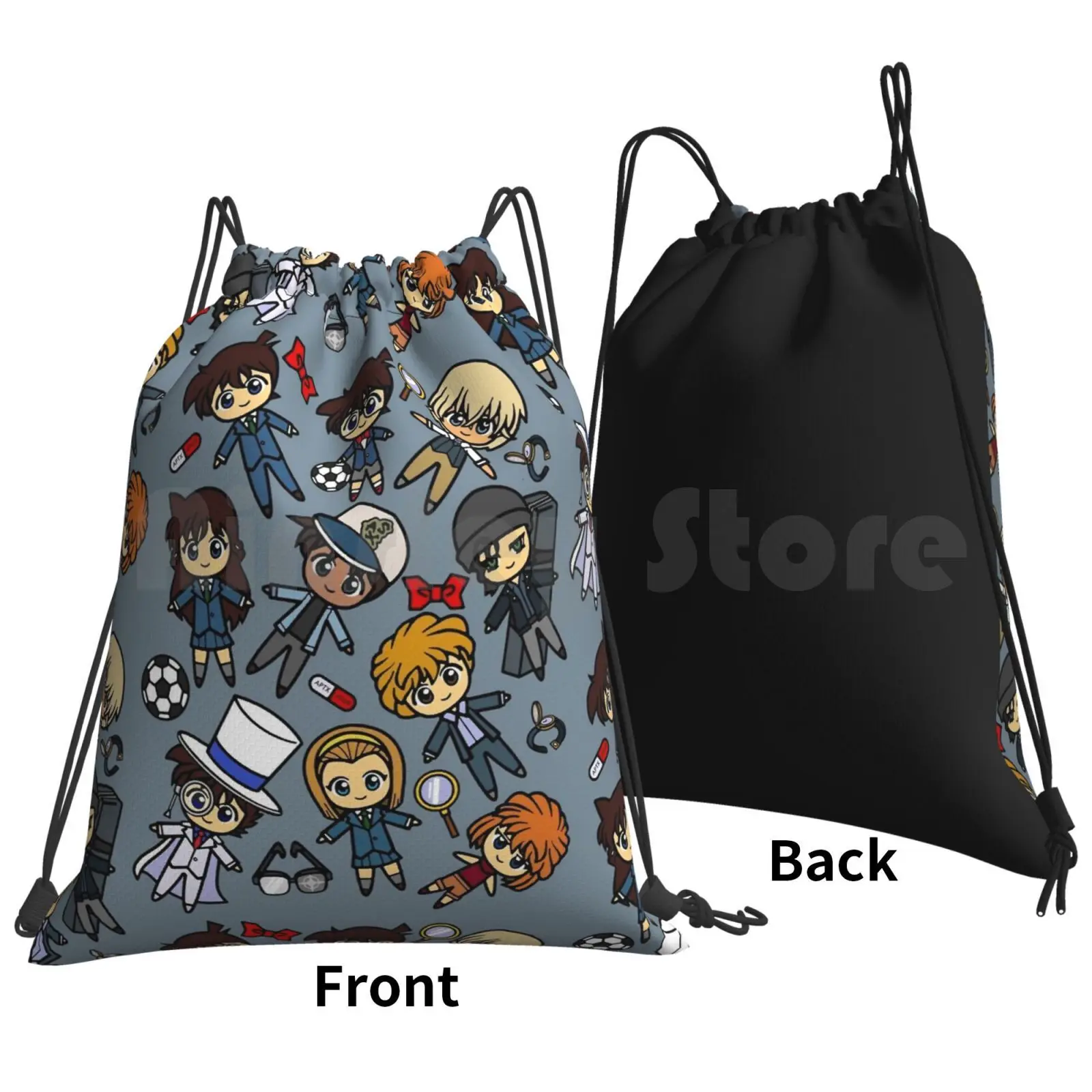 Detective Conan Backpack Drawstring Bag Riding Climbing Gym Bag  Detective Conan Holmes Detective Mystery Anime Manga Japan