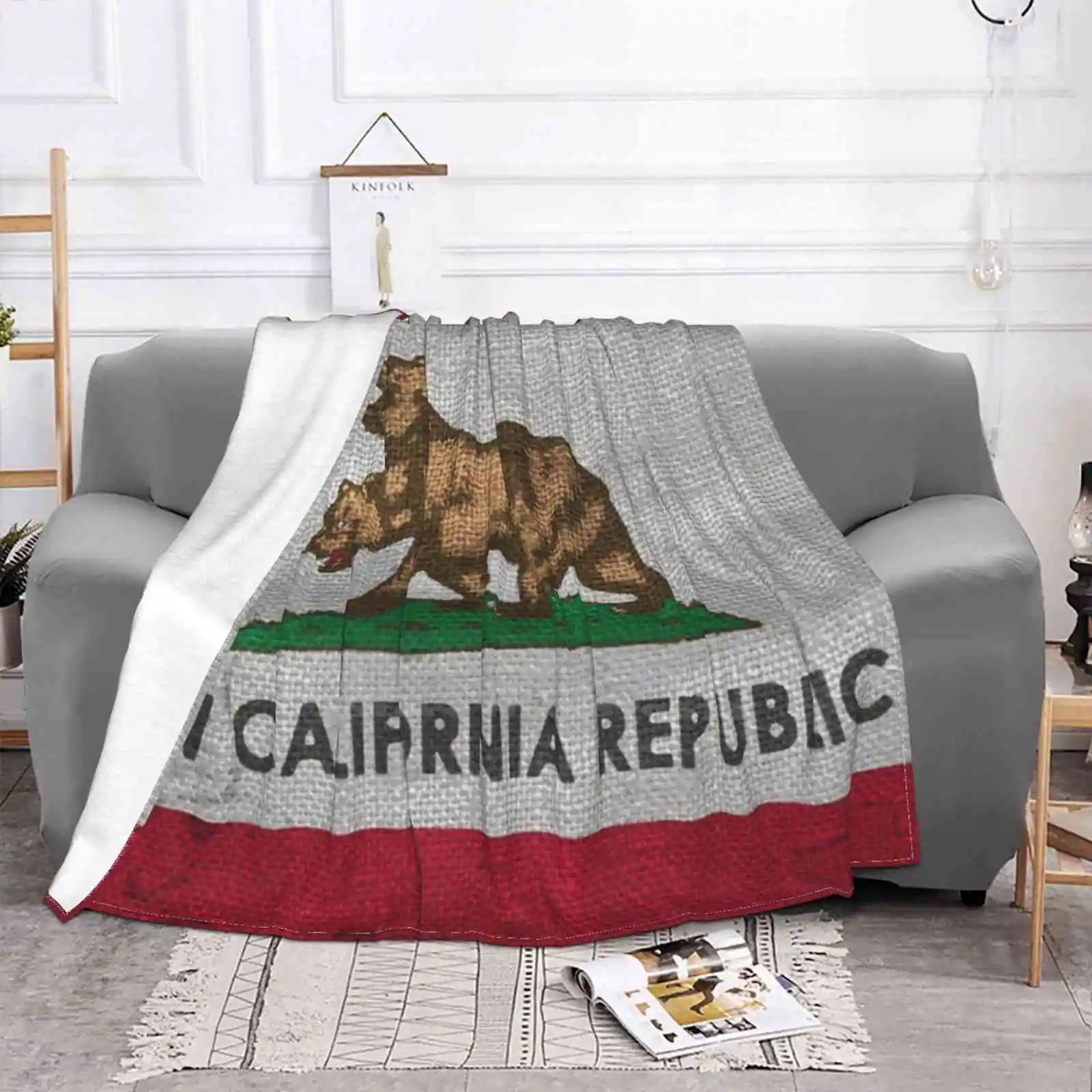 Weathered New California Republic Flag Latest Super Soft Warm Light Thin Blanket Bethesda Game Gamer Studios Weathered New