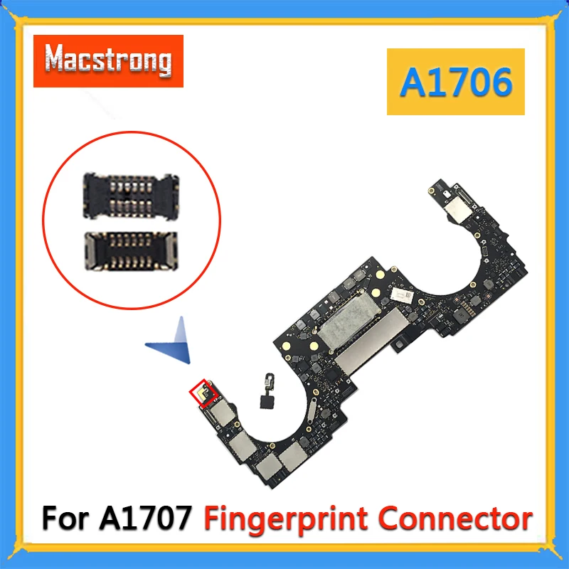 

New A1706 Fingerprint Connector Touch ID for MackBook Pro Retina A1707 Power Button Connector Socket On Motherboard