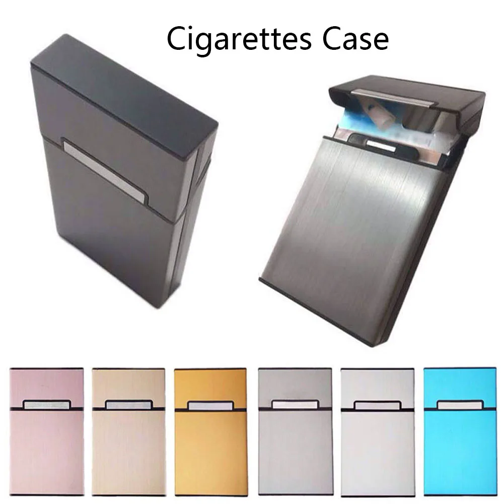 Lady Aluminum Slim Cigarette Box Cigar Accessories Case Cigar Tobacco easy to carry Box Storage Container Gift Box 6 Colors