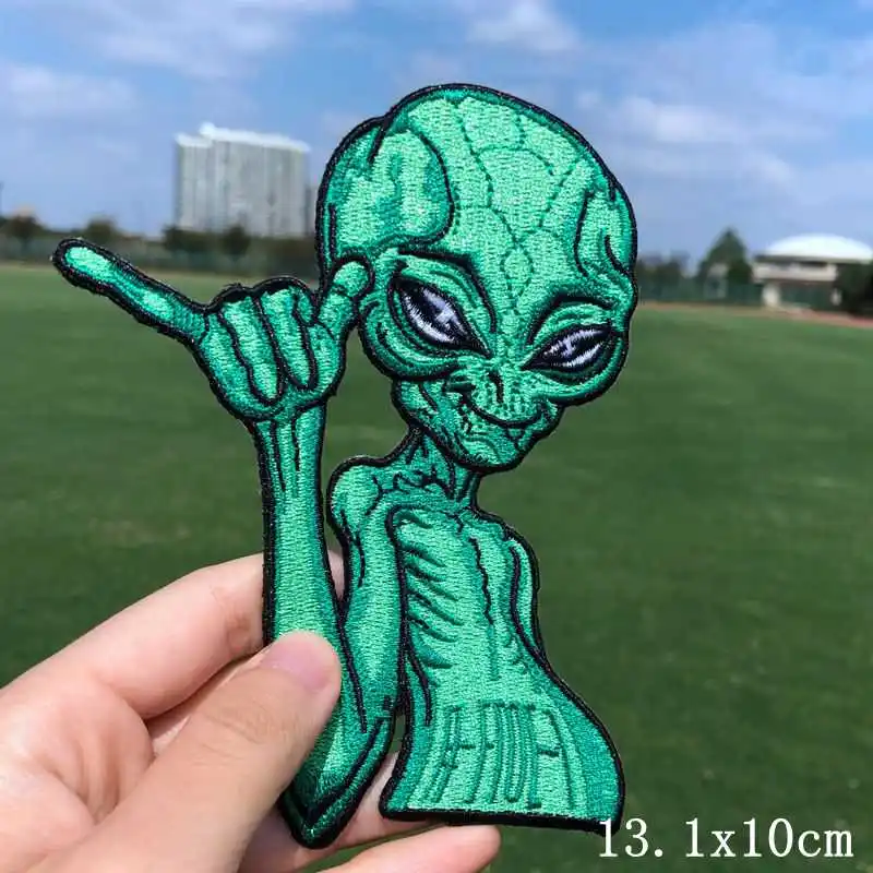 Prajna UFO Patch Iron On Patches On Clothes Heat-adhesive Embroidered Patches For Clothing Alien Patch For Clothes Jackets DIY