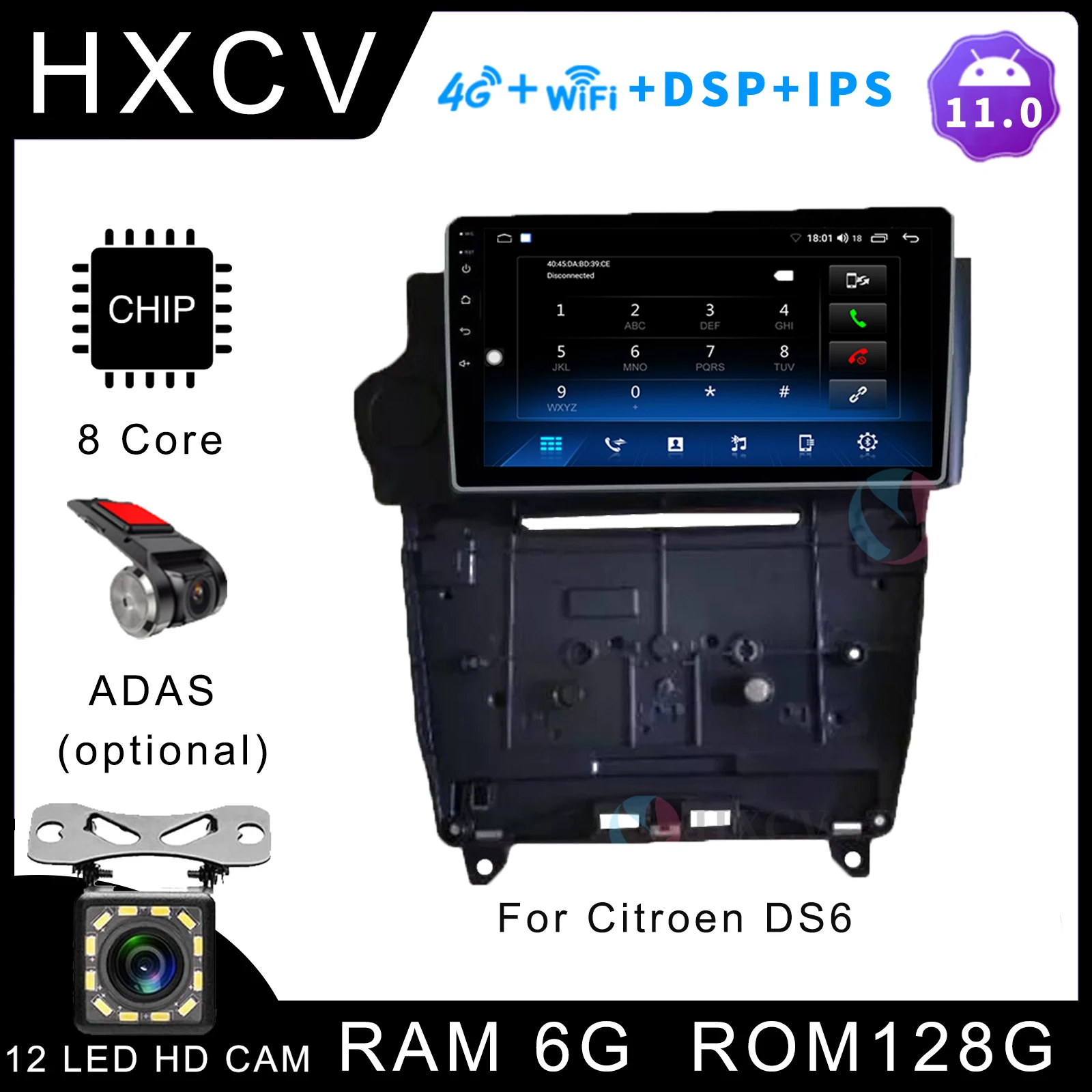 

HXCV Smart car radio for Citroen DS6 Android car stereo with gps navigation 4G car radio with screen DAB+ Carplay