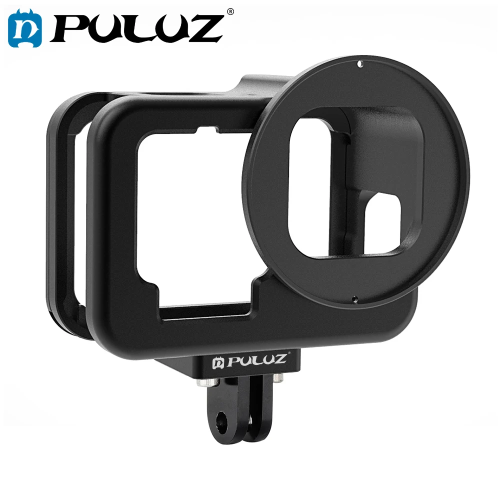 PULUZ Case For GoPro HERO9 Black CNC Aluminum Alloy Protective Cage Housing Shell Cover with Insurance Frame & 52mm UV Lens