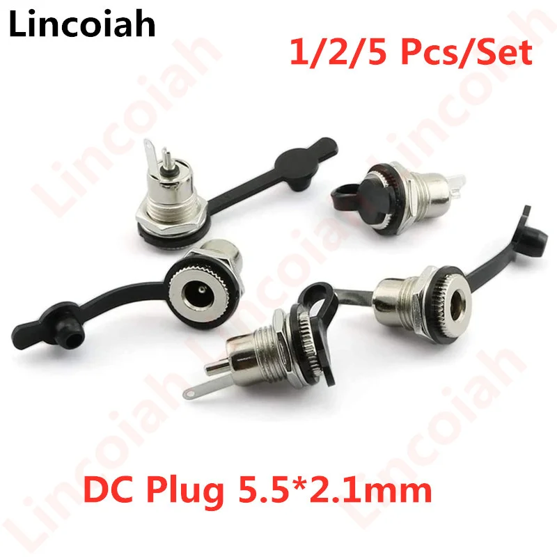 1/2/5 sztuk/zestaw DC099 5,5 mm x 2,1 mm gniazdo zasilania prądem stałym żeńskie złącze do montażu panelowego metalowe 5,5*2,1