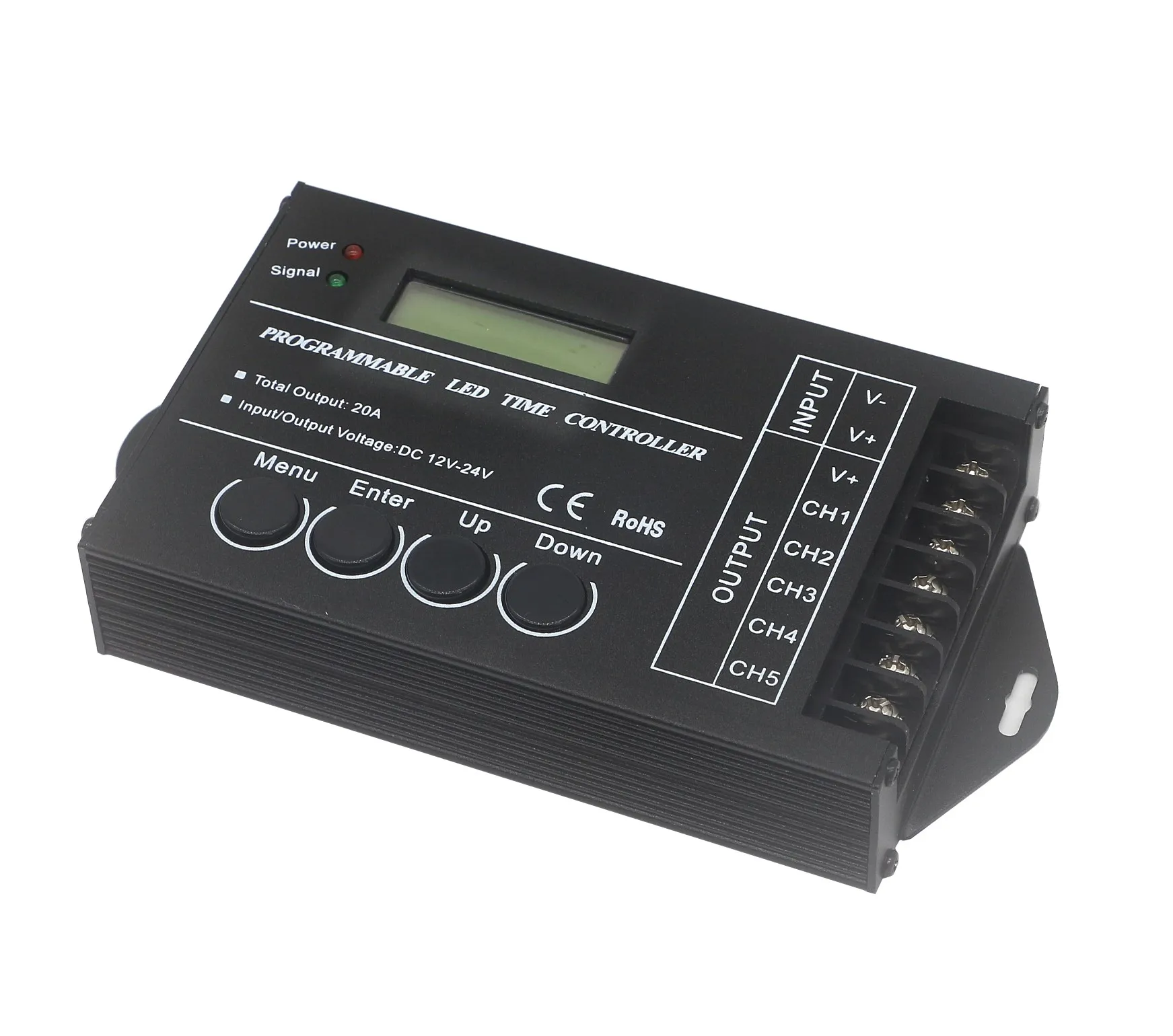 LED Time Dimmer RGB Controller TC420 TC421 With Wifi DC 12V-24V 5 Channel Total Output 20A  Aluminum Common Anode Programmable