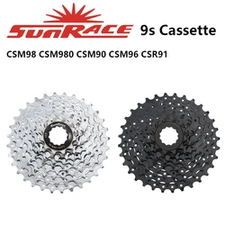 Sunrace Bicycle Cassette 9 Speed Cassette MTB CSM98 CSM980 CSM90 CSM96 11-32/11-34/11-36/11-40T CSR91 12-25/11-28T For Road Bike