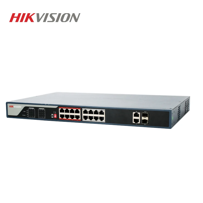 Hikvision DS-3E0318P-E PoE Switch 16 ports 10/100 Mbps PoE Ports +2 Uplink 1000M Ports for 16CH NVR and CCTV IP Cameras