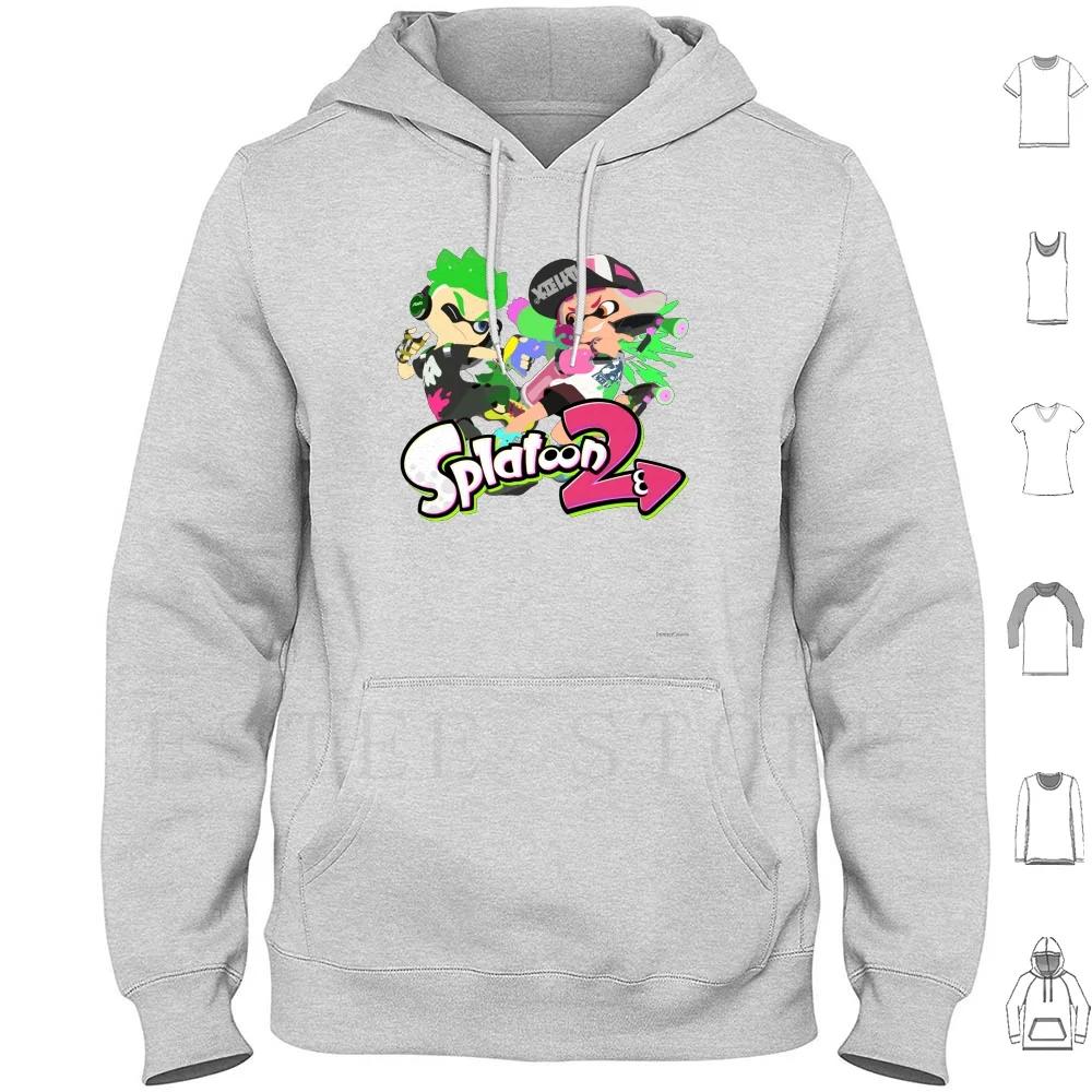 Splatoon 2-Inklings Hoodies Long Sleeve Splatoon Gaming E3 Shooter Wiiu Wii U Splatter Platoon Infantry Squid