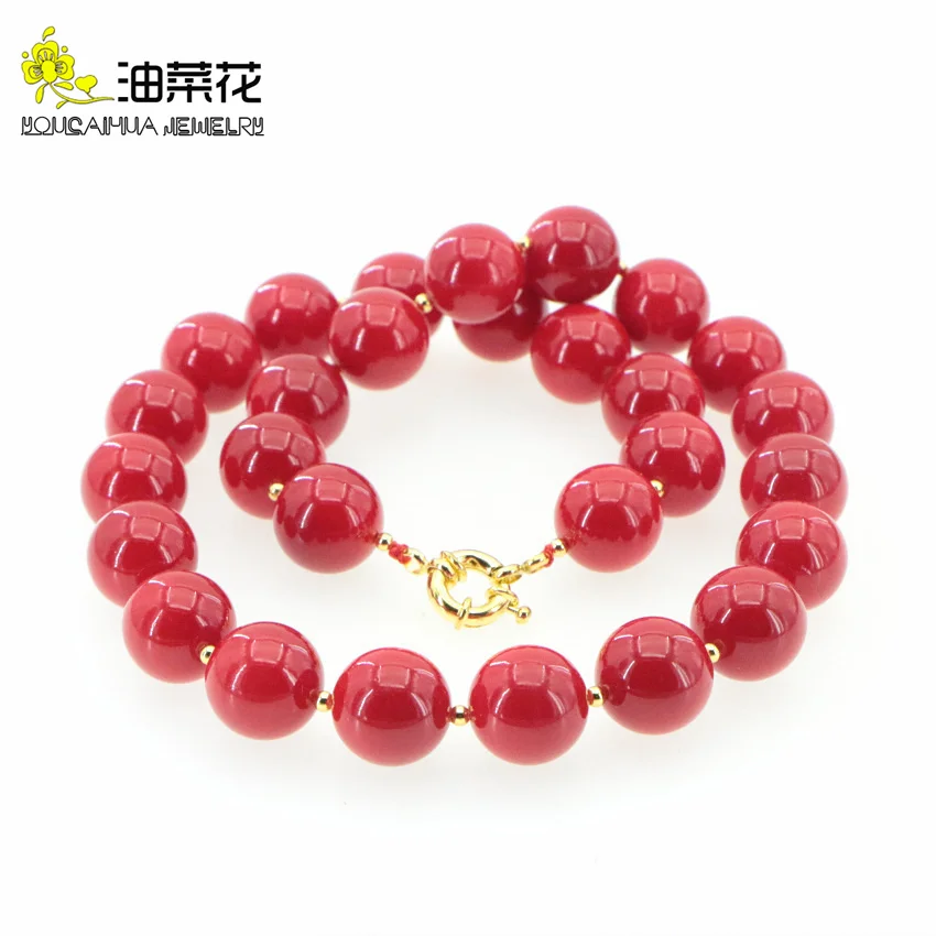 New Fashion Charm High Quality 5 Styles Red Coral Pearl Necklace Golden Bead Accessories Women Girls Christmas Wedding Gifts AAA