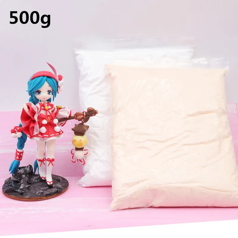 

500g/bag professional super light clay color soft clay DIY doll mud dry polymer skin doll plasticine safety clay sculpture