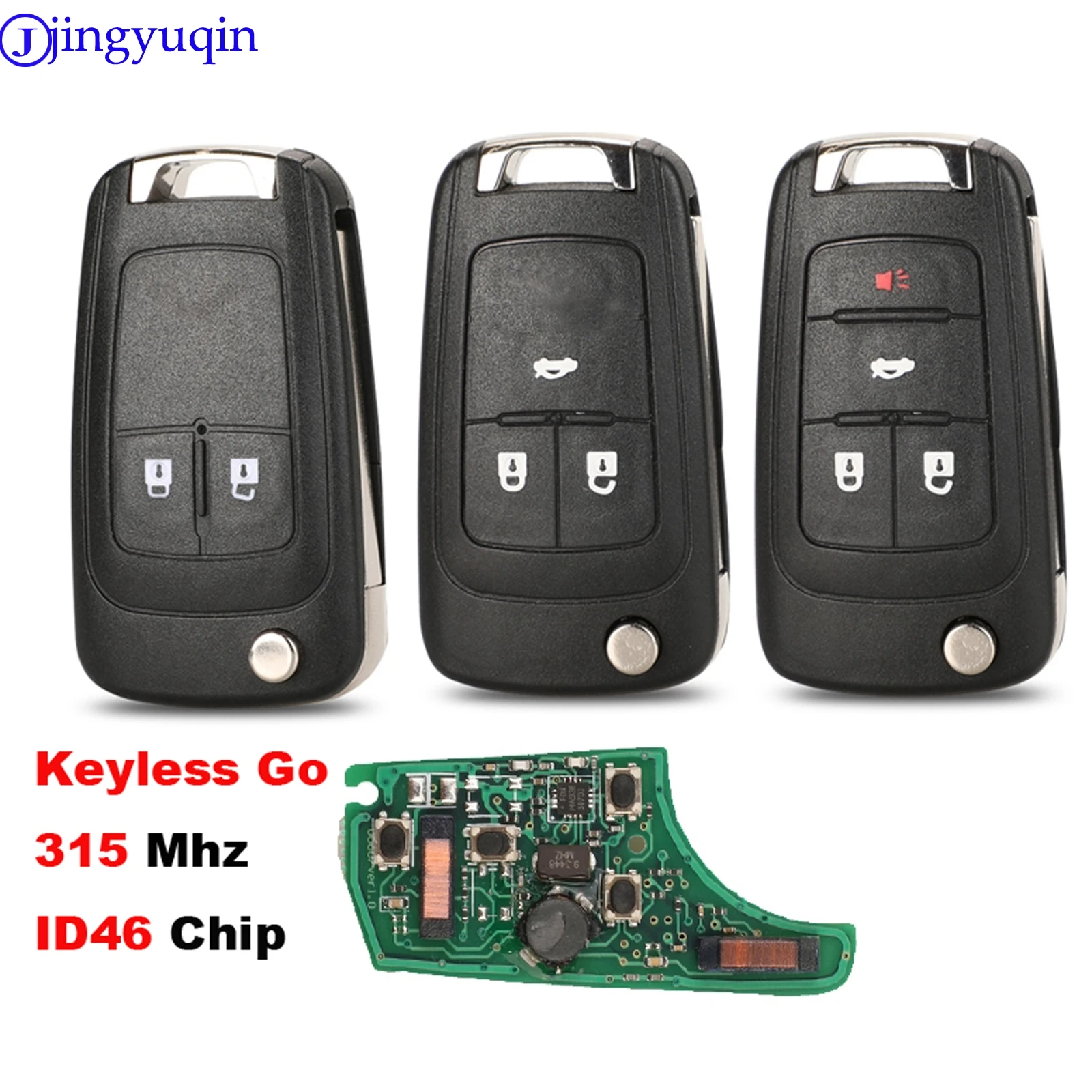 jingyuqin Keyless Go Car Full Smart Remote Flip Key do Chevrolet Cruz Aveo Camero Malibu Buick Verano Encore 315Mhz ID46 Chip