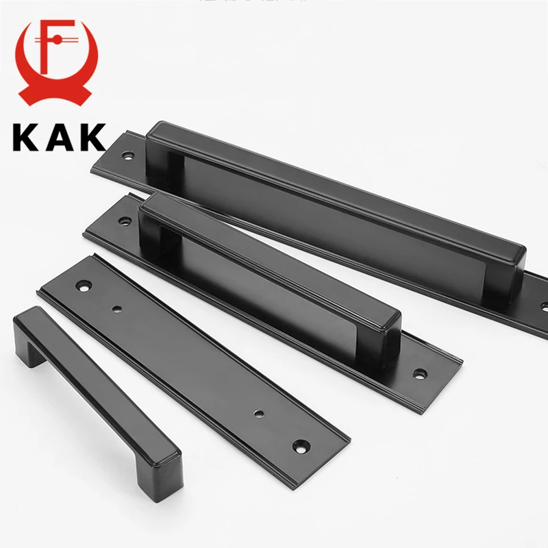 KAK Aluminium Alloy Black Door Handles for Interior Doors Bedroom Kitchen Door Pulls Furniture Handle Door Hardware