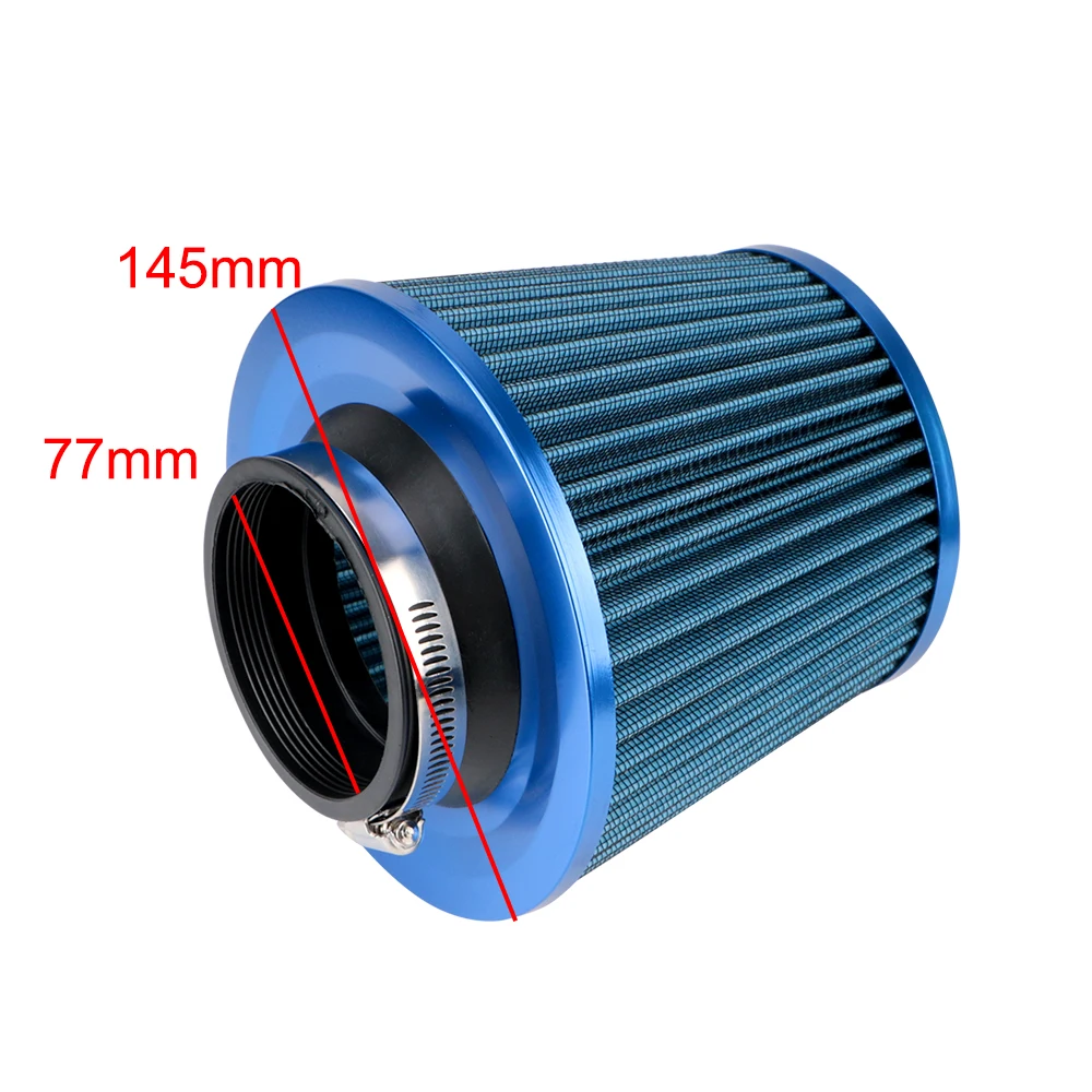 76MM 3 Inch High Flow Cold Air Intake Filter Universal Induction Kit Car Accessories Vehicles Air Filters Sport Power Mesh Cone