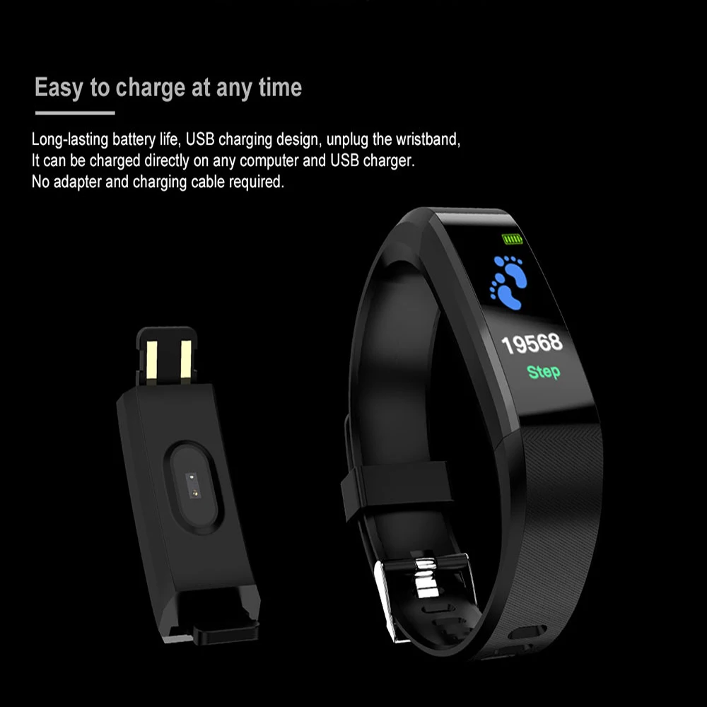 696 Bluetooth 115 Plus Smart Bracelet Heart Rate Monitor Sport Watch Fitness Tracker Bracelet Waterproof 2024 Smart Wristband