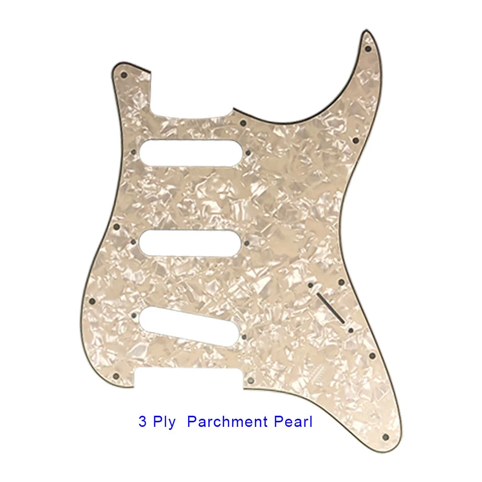 Pleroo 11 Screw Hole Guitar Pickguard for USA/Mexico FD Strat Standard SSS St Scratch Plate NO Control Punch Holes Multi Color